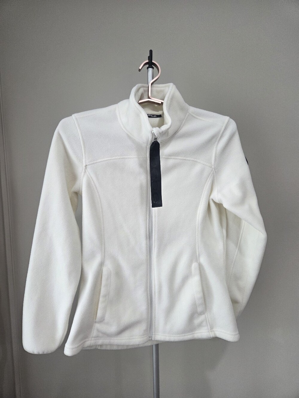 Bebe White Full-Zip Fleece Utility Jacket Sz.S/P